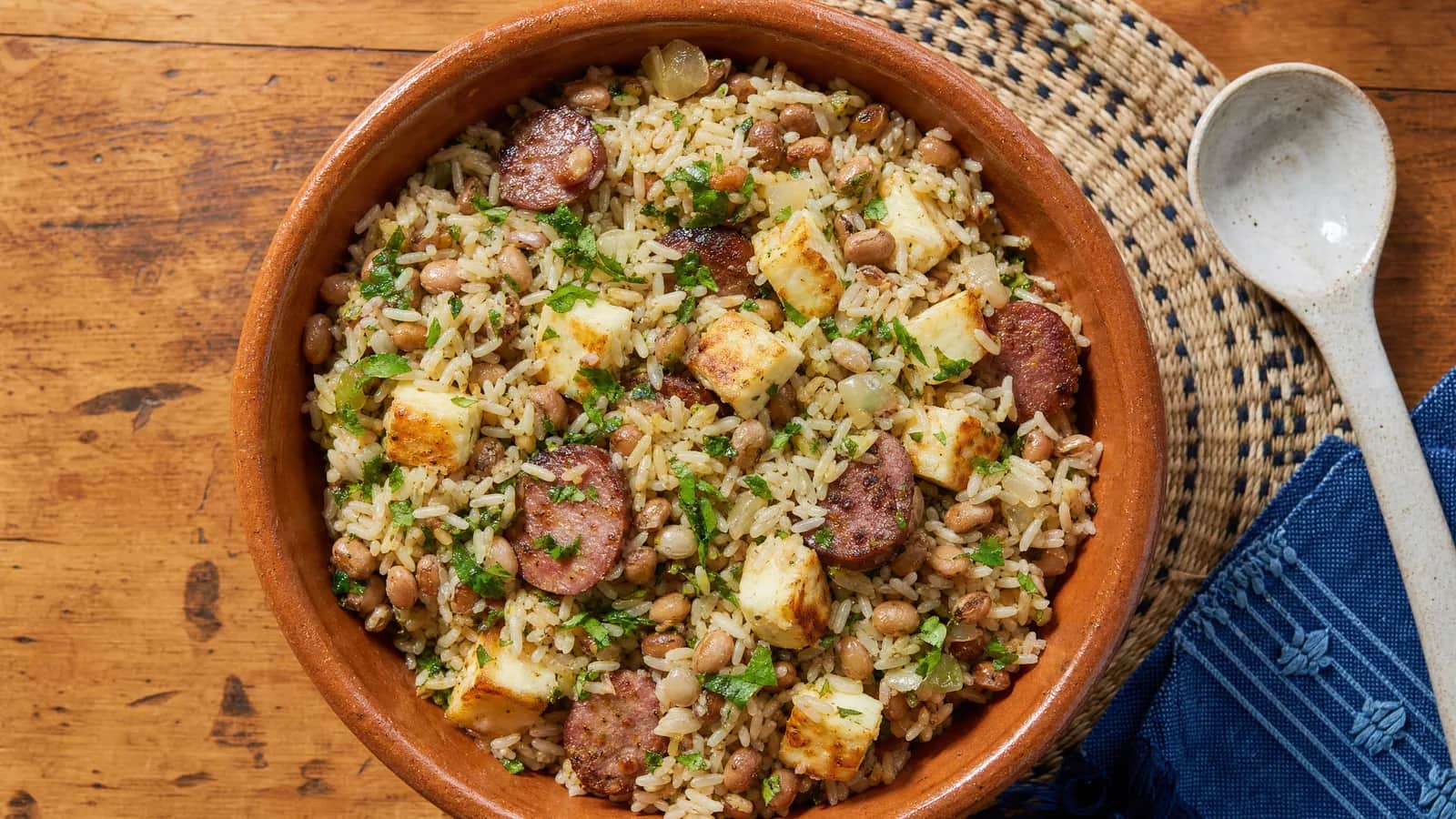 Baião de Dois com Queijo de Coalho