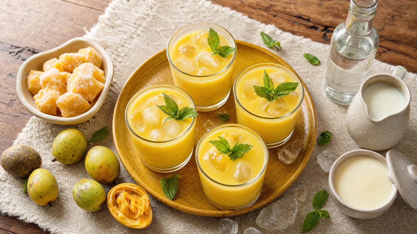 Batida de Cajá com Cachaça